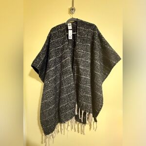Woolrich Dark Gray and Light Gray Poncho